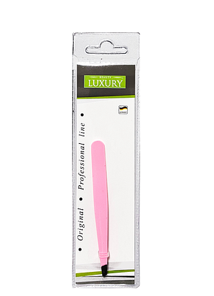 Пинцет для коррекции бровей beauty luxury скошенный розовый daily skin care