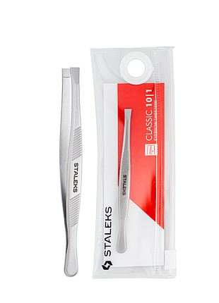 Пинцет для бровей прямой staleks classic 90 мм tc-10/1 daily skin care