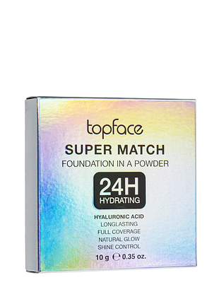 Пудра для лица topface super match foundation компактная увлажняющая 10 г (pt269), 03 natural beige/натурально-бежевый daily skin 5