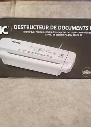 Портативний знищувач документів (шредер) tronic