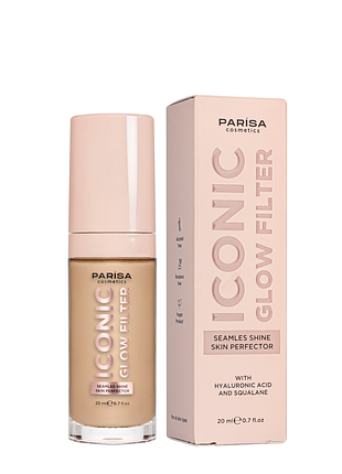 Тональная основа для лица parisa cosmetics с эффектом сияния кожи 20 мл, 605 rosy light бежевая