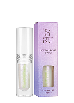 Втирання для гель-лаку steffani liquid chrome powder перламутрове рідке 2 мл , 04 фіолетовий перламутр daily skin care