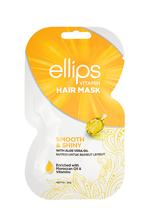 Маска для блиску волосся ellips smooth & shiny 20 г (0022) daily skin care