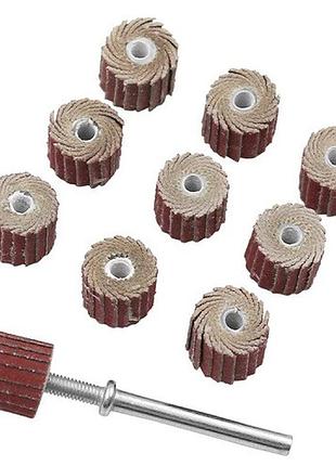 Лепестковый круг 10шт 180грит 10x10мм для гравера с держателем