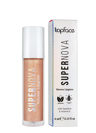 Блиск для губ topface supernova volume lipgloss 4 мл pt209, 17 sense золотистий бежевий daily skin care