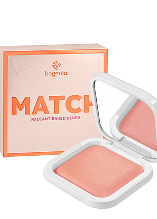 Румяна запеченные перламутровые bogenia match radiant baked blush (bg633), 003 персиковые daily skin care
