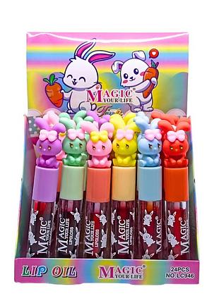 Блиск для губ зволожувальний magic lip gloss lc946 (6 шт.)