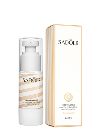 Тональный крем для лица увлажняющий двухфазный sadoer concealer two tone liquid foundation 35 мл sd51704 слоновая кость