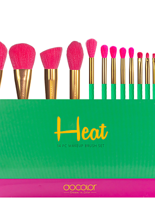 Набор кистей для макияжа docolor summer heat т1401 (14шт) daily skin care