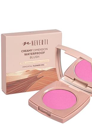 Рум'яна водостійкі компактні neverti creamy dimension waterproof blush 6 г (np203), 007 peony pink яскраво-рожевий