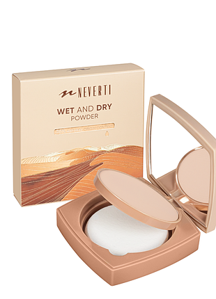 Пудра для лица neverti wet&dry (np201), 001 light porcelain светлая фарфоровая daily skin care