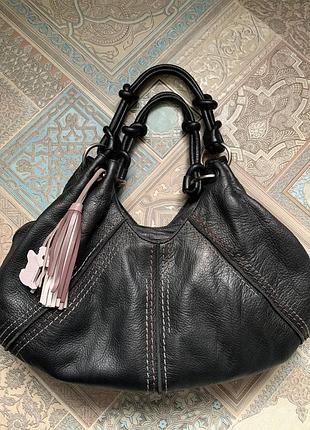 Черная кожаная сумка radley
