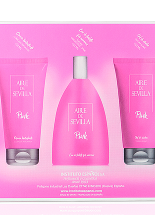 Подарочный парфюмерный набор instituto español aire de sevilla pink для женщин, 3 в 1 daily skin care