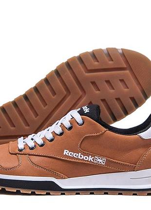 Мужские кожаные кроссовки rbk classic leather trail ginger colour