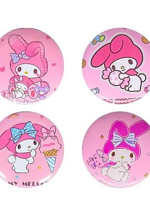 Карманное двустороннее косметическое зеркало с принтом my melody, 75 мм