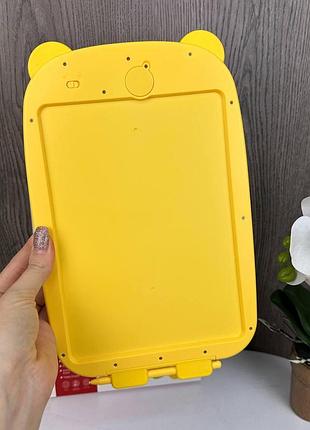 Детский планшет доска для рисования lcd медведь, планшетка для художества мишка детская 12 дюймов желтый 5