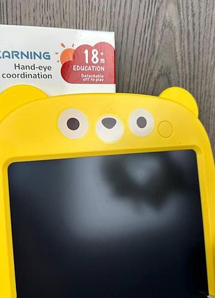 Детский планшет доска для рисования lcd медведь, планшетка для художества мишка детская 12 дюймов желтый 7
