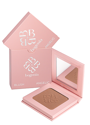 Румяна для лица bogenia angelic blush компактные bg631, 003 beige daily skin care