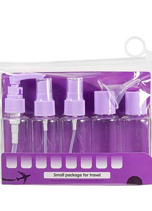 Дорожній набір ємностей для косметики wh travel bottles set. 5 шт, пурпурний