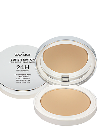 Пудра для обличчя topface super match foundation компактна зволожуюча 10 г (pt269), 07 medium sand/середній пісочний daily skin