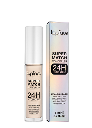 Консилер для обличчя topface super match concealer 24h, 002 porcelain/порцеляновий daily skin care