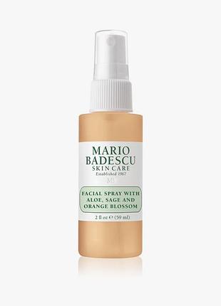Mario badescu facial spray aloe, sage & orange blossom 29 мл — спрей для обличчя