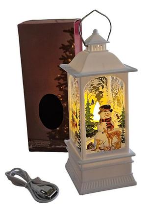 Фонарь новогодний led 20 см 13343 на батарейках и usb