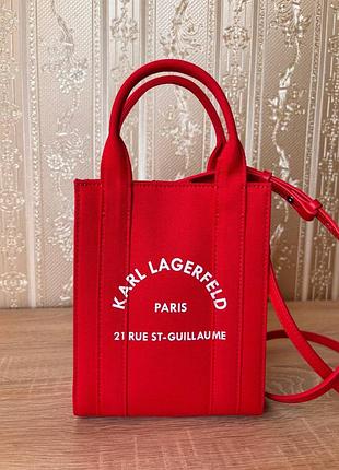 Сумка karl lagerfeld small tote / phone bag красная