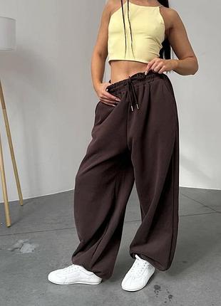 Широкие брюки утепленные багги baggy zara
