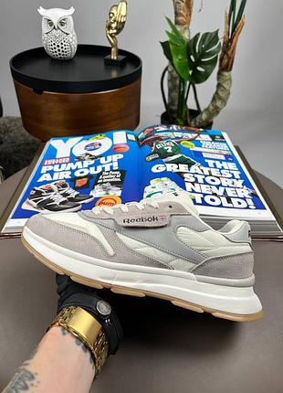 Мужские кроссовки reebok classic light grey white