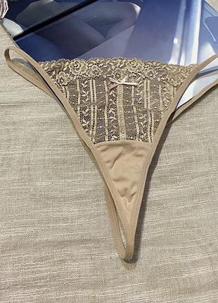 Lepel новые шикарные кружевные бежевые стринги