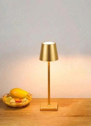 Сенсорная настольная лампа на стол 3 режима 2800mah gold