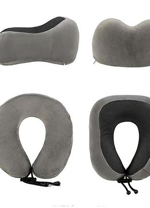 Дорожный набор для сна 3в1 с ортопедической подушкой memory foam, маской для глаз и берушами, чехол