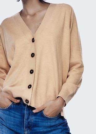 С шерстью свободный кардиган zara