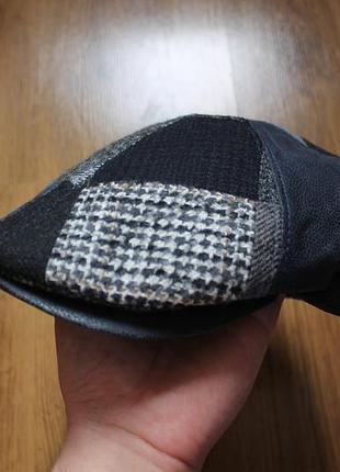 Кепка унісекс восьмиклинка хуліганка bugatti вовна/шкіра розмір. 55 (flatcap/newsboy cap)