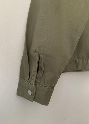 Оливковая куртка на молнии primark хлопковая осенняя куртка молния хлопок с карманами карманы на осень хаки защитного цвета 4