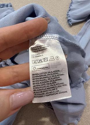 Кофта лонгслів блакитна h&m 5