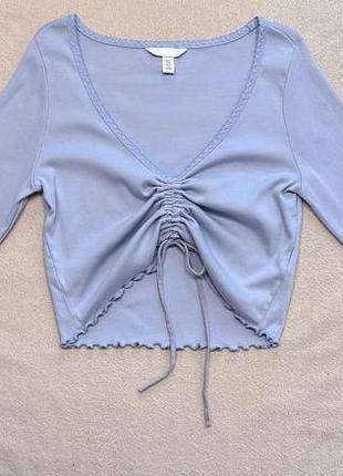 Кофта лонгслів блакитна h&m 10
