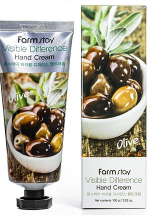 Крем для рук farmstay visible difference hand cream olive увлажняющий 100 мл daily skin care
