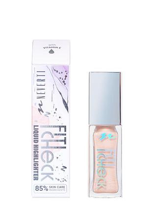 Жидкий хайлайтер для лица neverti fit check, 001 double gleam светло-бежевый daily skin care