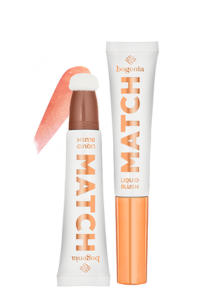 Румяна для лица жидкие bogenia match liquid blush (bg636, 002 персиковые перламутровые
