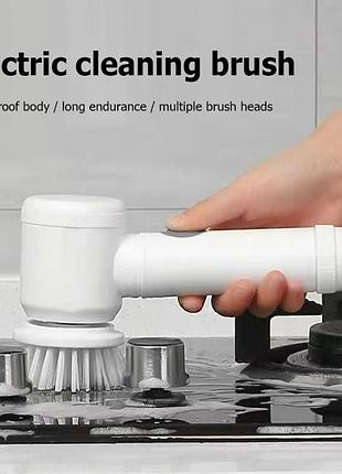 Електрична щітка для миття посуду з насадками magic brush. багатофункціональна акумуляторна щітка для прибирання 3в1