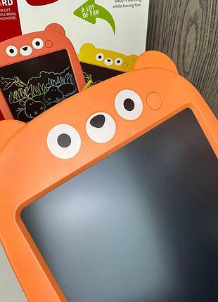 Детский планшет доска для рисования lcd медведь, планшетка для художества мишка детская 12 дюймов 5