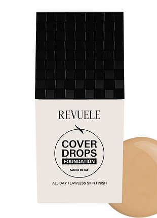 Тональная основа под макияж revuele cover drops песочный, 35 мл daily skin care