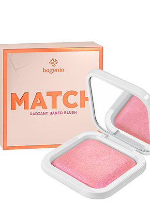 Румяна запеченные перламутровые bogenia match radiant baked blush (bg633), 004 розовые daily skin care