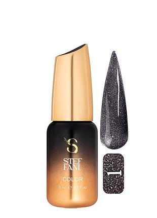Гель-лак для нігтів із блискітками steffani color gel polish starlight 9 мл, 01 темно-сірий із шиммером daily skin care