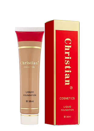 Тональна основа для обличчя christian liquid foundation spf10 lf-01, № 04 карамельно бежевий