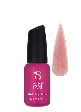 База камуфлююча для гель-лаку steffani cover base 9 мл, 67 бежево-рожева з шимером daily skin care