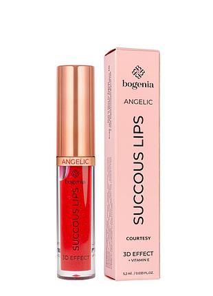 Помада для губ жидкая bogenia angelic 3d effect с витамином e bg711, 005 courtesy daily skin care 2