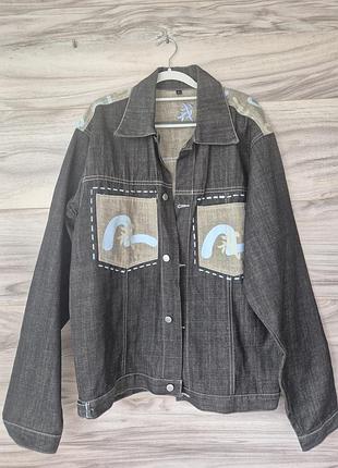 коллекционная джинсовка evisu lot 2003 с принтом seagull / y2k vibe